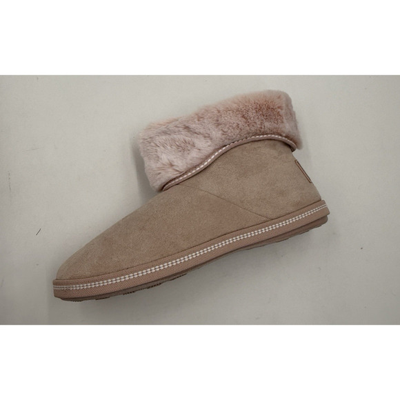 Skechers Campfire Slipper Bootie Boot Blush Pink Faux Fur Size 8 Memory Foam - Picture 10 of 12